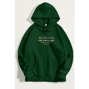 Mikina s Kapucí, Barva Zelená, s Potiskem Monte Carlo obraz