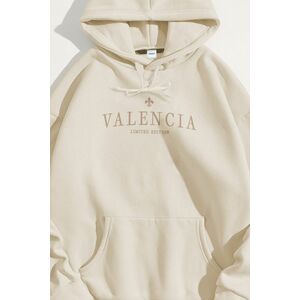 Mikina s Kapucí, Barva Ekru, s Potiskem Valencia Limited obraz