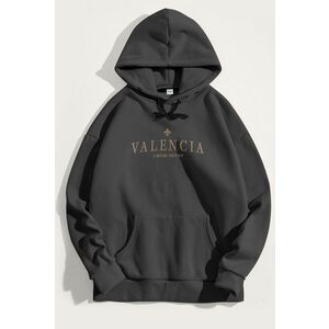 Mikina s Kapucí, Barva Železitě Šedá, s Potiskem Valencia Limited obraz