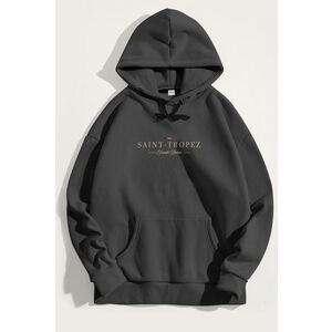 Mikina s Kapucí, Barva Železitě Šedá, s Potiskem Saint Tropez Riviera obraz
