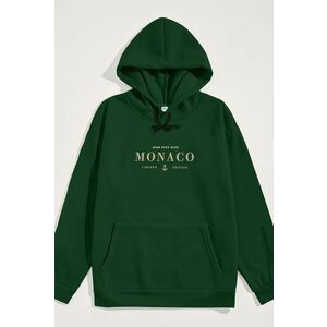 Mikina s Kapucí, Barva Zelená, s Potiskem Monaco obraz