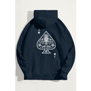 Mikina s Kapucí, Barva Modrá, s Potiskem Huge Ace obraz