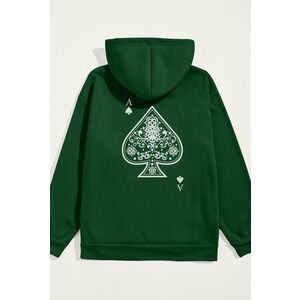 Mikina s Kapucí, Barva Zelená, s Potiskem Huge Ace obraz