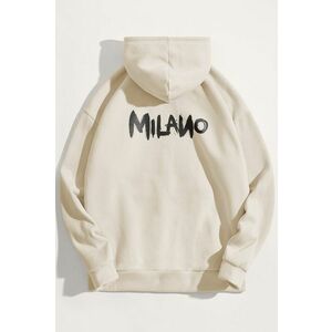 Mikina s Kapucí, Barva Ekru, s Potiskem Milano obraz