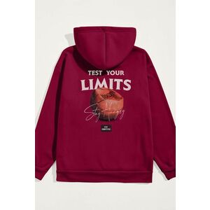 Mikina s Kapucí, Barva Bordó, s Potiskem Stay Hungry obraz