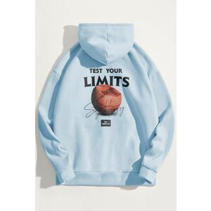 Mikina s Kapucí, Barva Nebesky Modrá , s Potiskem Stay Hungry obraz