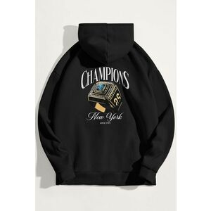 Mikina s Kapucí, Barva Černá, s Potiskem Championship Ring obraz