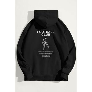 Mikina s Kapucí, Barva Černá, s Potiskem Football Club obraz