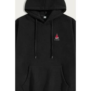 Mikina s Kapucí, Barva Černá, s Potiskem St. Tropez Sailing Club obraz