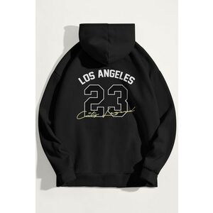 Mikina s Kapucí, Barva Černá, s Potiskem LA City Legend obraz