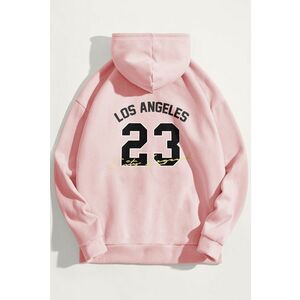 Mikina s Kapucí, Barva Růžová, s Potiskem LA City Legend obraz