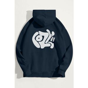 Mikina s Kapucí, Barva Modrá, s Potiskem Cozy obraz