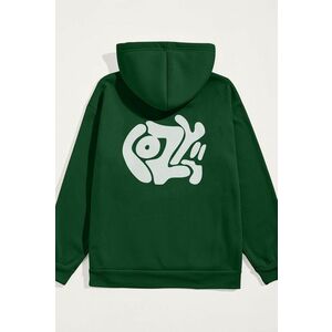 Mikina s Kapucí, Barva Zelená, s Potiskem Cozy obraz