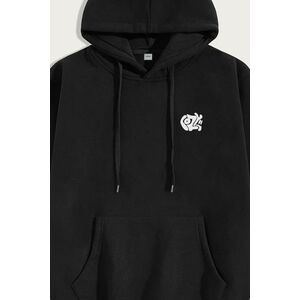 Mikina s Kapucí, Barva Černá, s Potiskem Cozy obraz