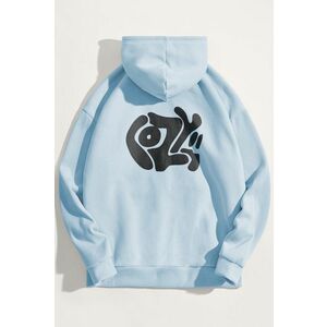 Mikina s Kapucí, Barva Nebesky Modrá , s Potiskem Cozy obraz
