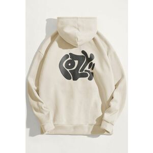 Mikina s Kapucí, Barva Ekru, s Potiskem Cozy obraz