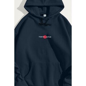 Mikina s Kapucí, Barva Modrá, s Potiskem Japanese Dragon obraz