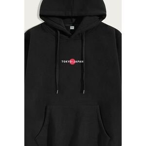 Mikina s Kapucí, Barva Černá, s Potiskem Japanese Dragon obraz