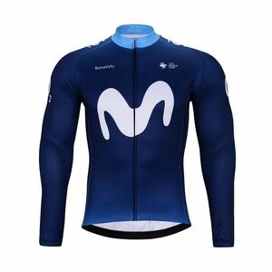 BONAVELO Cyklistický dres s dlouhým rukávem zimní - MOVISTAR 2024 WINTER - modrá/bílá 5XL obraz