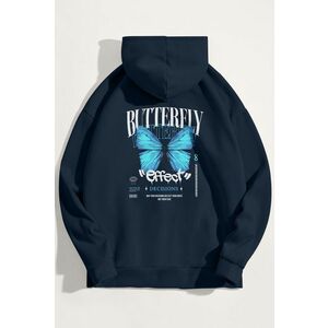 Mikina s Kapucí, Barva Modrá, s Potiskem Butterfly Effect obraz