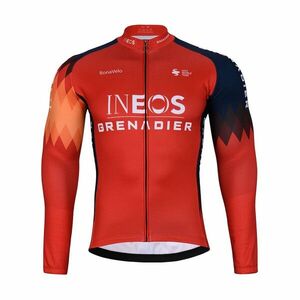 BONAVELO Cyklistický dres s dlouhým rukávem zimní - INEOS 2024 WINTER - červená/modrá S obraz
