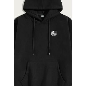 Mikina s Kapucí, Barva Černá, s Potiskem Antisocial Lifting Club obraz