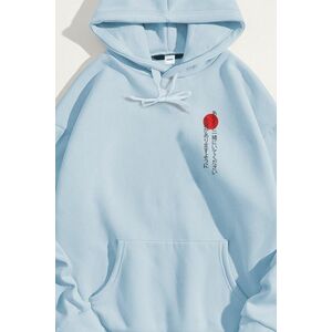 Mikina s Kapucí, Barva Nebesky Modrá , s Potiskem Yin Yang Koi Fish obraz
