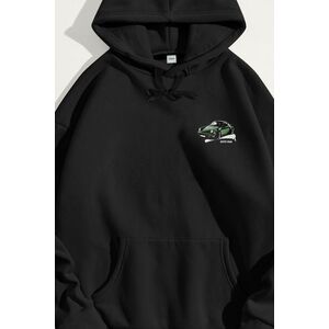 Mikina s Kapucí, Barva Černá, s Potiskem Need Money For obraz