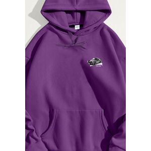 Mikina s Kapucí, Barva Fialová , s Potiskem Need Money For obraz