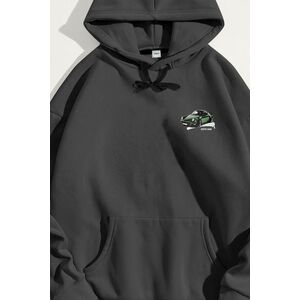 Mikina s Kapucí, Barva Železitě Šedá, s Potiskem Need Money For obraz