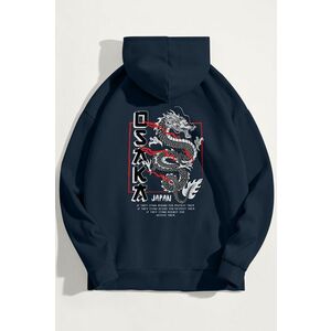 Mikina s Kapucí, Barva Modrá, s Potiskem Osaka obraz