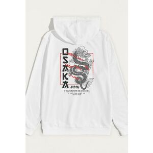 Mikina s Kapucí, Barva Bílá, s Potiskem Osaka obraz