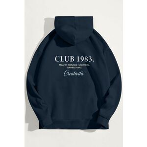 Mikina s Kapucí, Barva Modrá, s Potiskem Club 1983 obraz