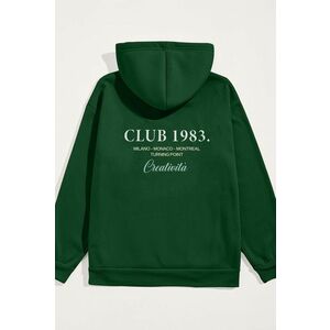 Mikina s Kapucí, Barva Zelená, s Potiskem Club 1983 obraz