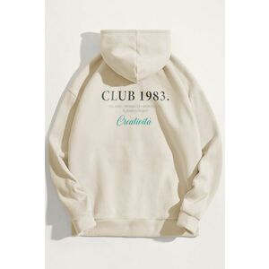 Mikina s Kapucí, Barva Ekru, s Potiskem Club 1983 obraz