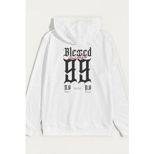 Mikina s Kapucí, Barva Bílá, s Potiskem Bad Habits obraz