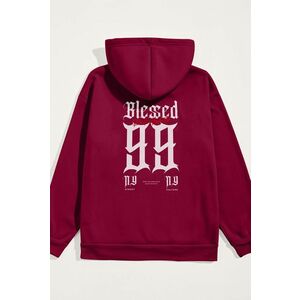 Mikina s Kapucí, Barva Bordó, s Potiskem Bad Habits obraz