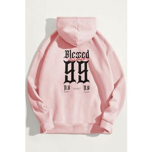 Mikina s Kapucí, Barva Růžová, s Potiskem Bad Habits obraz