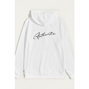 Mikina s Kapucí, Barva Bílá, s Potiskem Authentic obraz