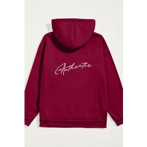 Mikina s Kapucí, Barva Bordó, s Potiskem Authentic obraz