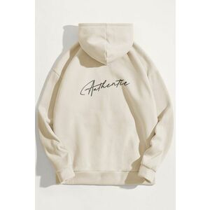 Mikina s Kapucí, Barva Ekru, s Potiskem Authentic obraz
