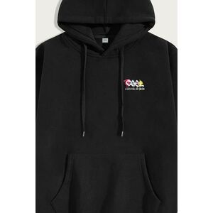 Mikina s Kapucí, Barva Černá, s Potiskem Cool Colorful Life obraz