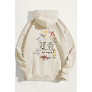 Mikina s Kapucí, Barva Ekru, s Potiskem Authentic Los Angeles obraz
