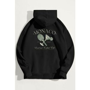 Mikina s Kapucí, Barva Černá, s Potiskem Monaco Cocktail Club obraz