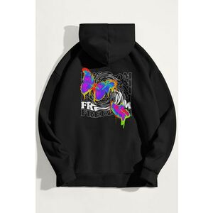 Mikina s Kapucí, Barva Černá, s Potiskem Freedom Whirlwind obraz