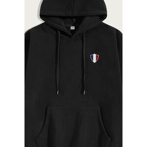 Mikina s Kapucí, Barva Černá, s Potiskem Paris XXXIII Bold obraz