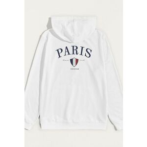 Mikina s Kapucí, Barva Bílá, s Potiskem Paris XXXIII Bold obraz