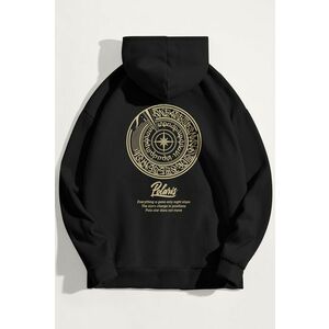 Mikina s Kapucí, Barva Černá, s Potiskem Polaris obraz