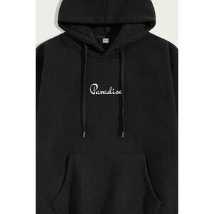 Mikina s Kapucí, Barva Černá, s Potiskem Your Own Paradise obraz