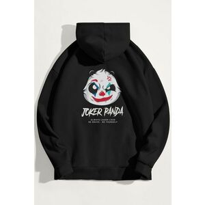 Mikina s Kapucí, Barva Černá, s Potiskem Joker Panda obraz
